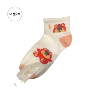 Tất cổ ngắn nữ Gấu Dâu phong cách Hàn Quốc hiện đại LINDO - Tất/ vớ chất liệu cotton thấm hút mồ hôi, thoáng khí