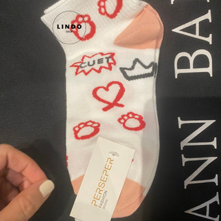 Tất cổ ngắn nữ Gấu Dâu phong cách Hàn Quốc hiện đại LINDO - Tất/ vớ chất liệu cotton thấm hút mồ hôi, thoáng khí