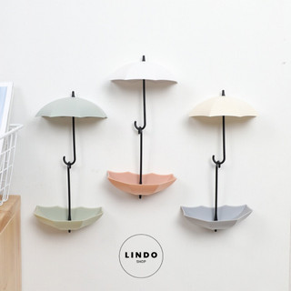 Bộ 3 Móc Treo Tường Hình Cây Dù LINDO Xinh Xắn Tiện Lợi