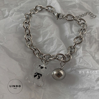 Vòng Đeo Tay Gấu Trong Suốt LINDO Phong cách Thời Trang Hàn Quốc - Vòng tay Tình Bạn, Đeo Lẻ Hoặc Đeo Cặp