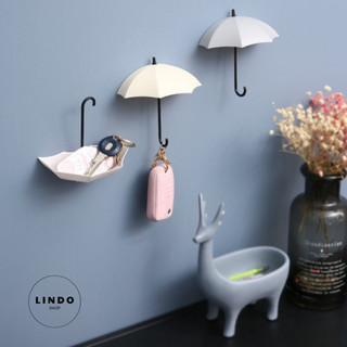 Bộ 3 Móc Treo Tường Hình Cây Dù LINDO Xinh Xắn Tiện Lợi