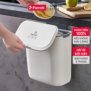 Thùng rác treo tủ bếp, thùng rác nhà tắm, toillet dán treo tường, có nắp đậy thông minh mẫu mới 2026 - Parroti Bin BN02