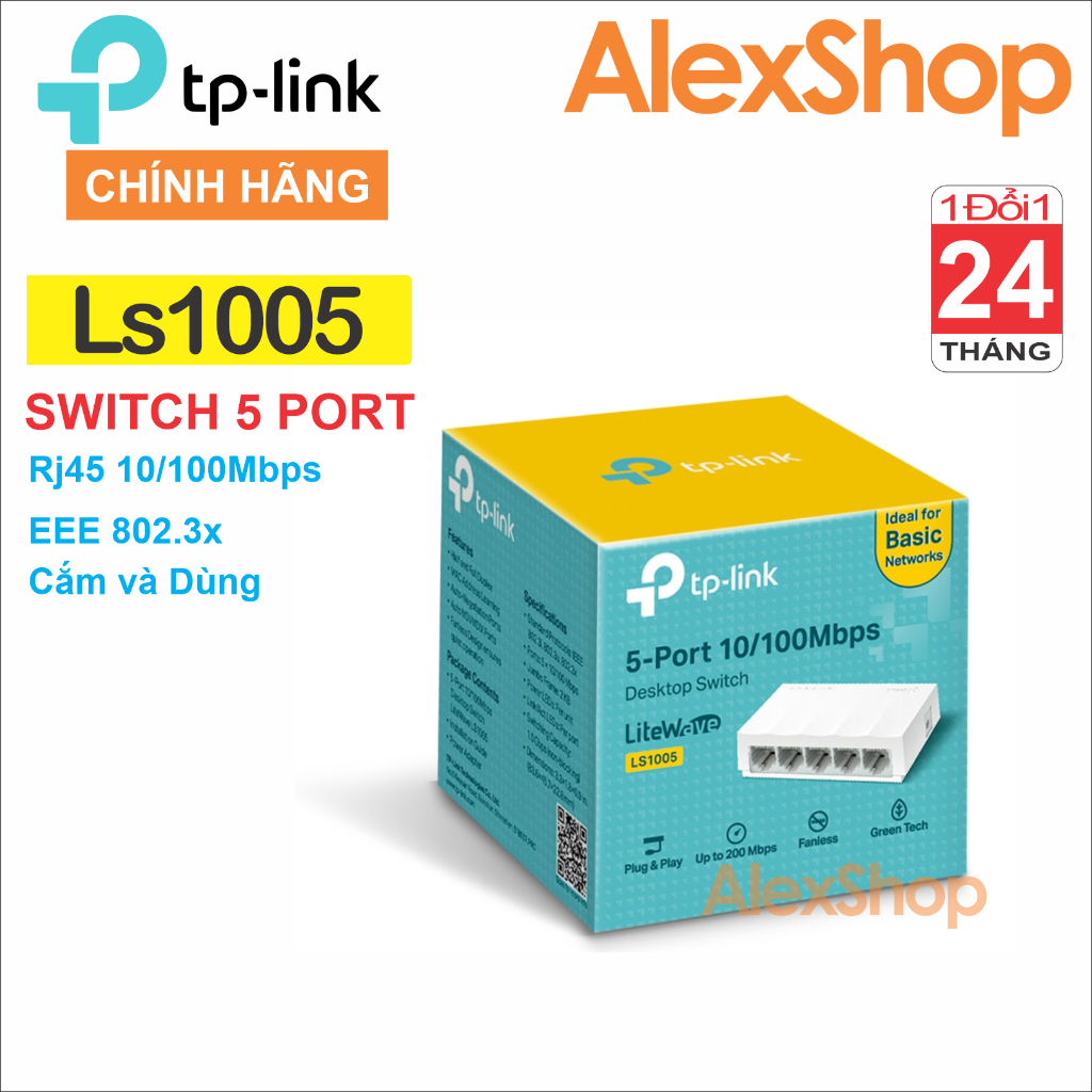 Switch TP-Link LS1005 Để Bàn 5 Cổng 10/100Mbps - Chính Hãng | Shopee ...