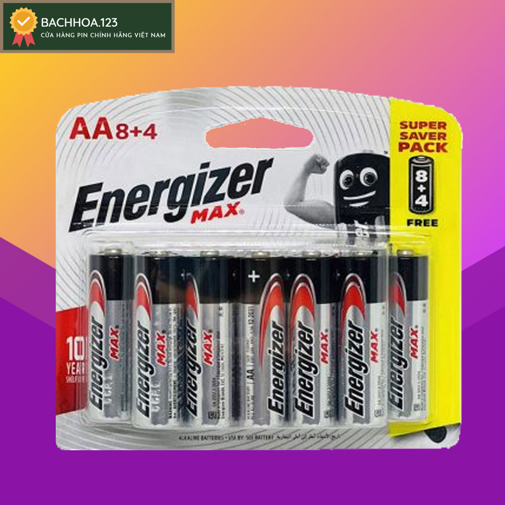 [Chính hãng Energizer] Pin AA, AAA 1.5V Energizer Alkaline Vỉ 12 Viên ...