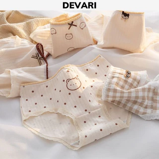 Quần lót nữ cotton cao cấp ren viền tôn dáng họa tiết cute dễ thương DEVARI L120