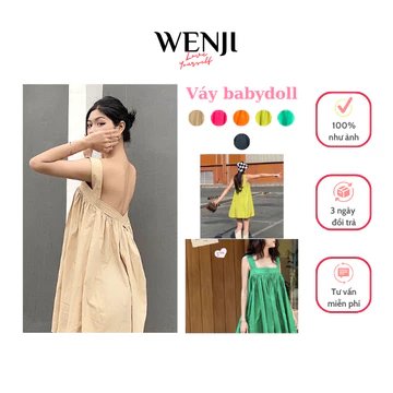 Váy BABYDOLL đầm babydoll nữ Mùa Hè WENJI, có Kèm Quần, hợp đi chơi, đi biển cực xinh