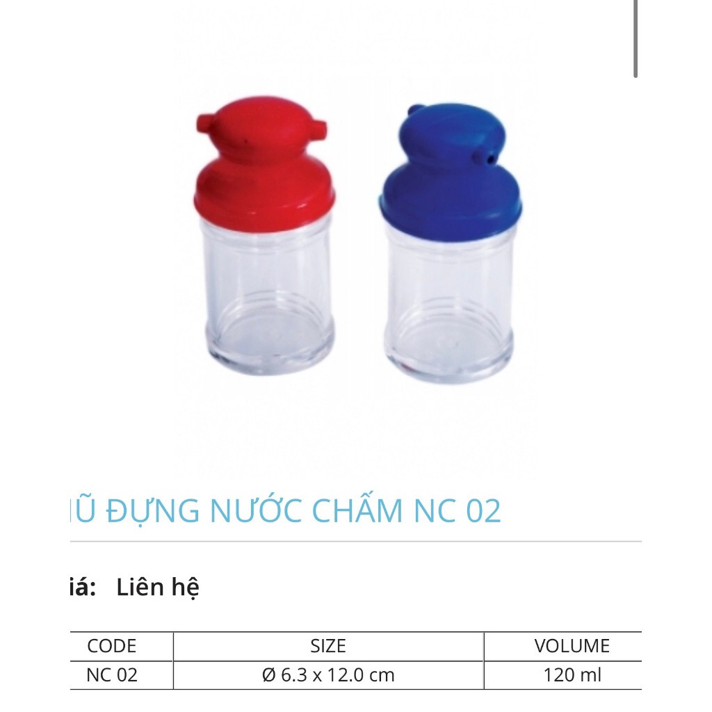Lọ -Hủ Nước Chấm, Nhựa Trong Acrylic -Fataco Việt Nam - NC02 (Cao Cấp)