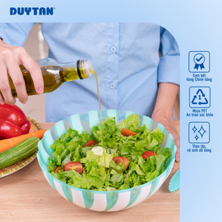 Bộ salad DUY TÂN nhựa PP, gồm bộ rổ xoay rau giúp ráo nước và tô chén, đồ gấp trộn salad ngon miệng