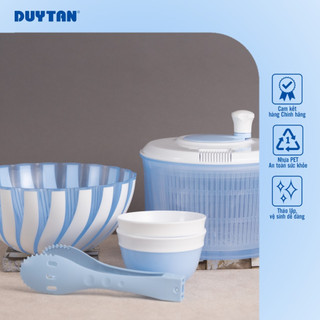 Bộ salad DUY TÂN nhựa PP, gồm bộ rổ xoay rau giúp ráo nước và tô chén, đồ gấp trộn salad ngon miệng