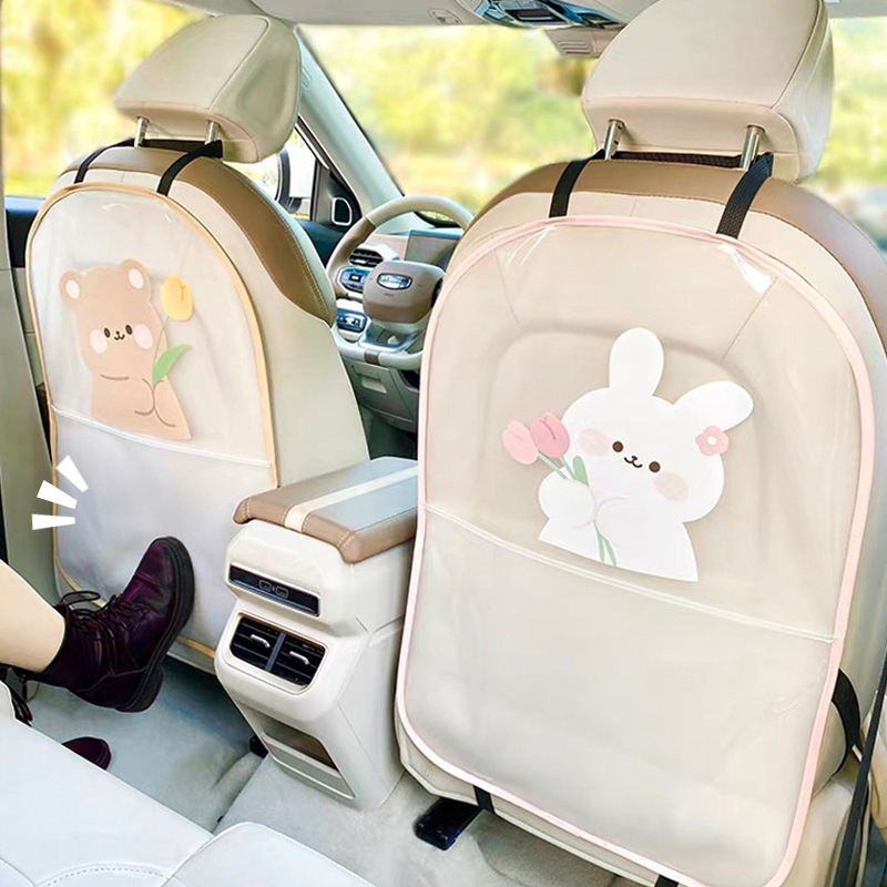 Tấm lót dễ thương gắn lưng ghế xe hơi bảo vệ chống thấm nước / chống đá chân vào ghế