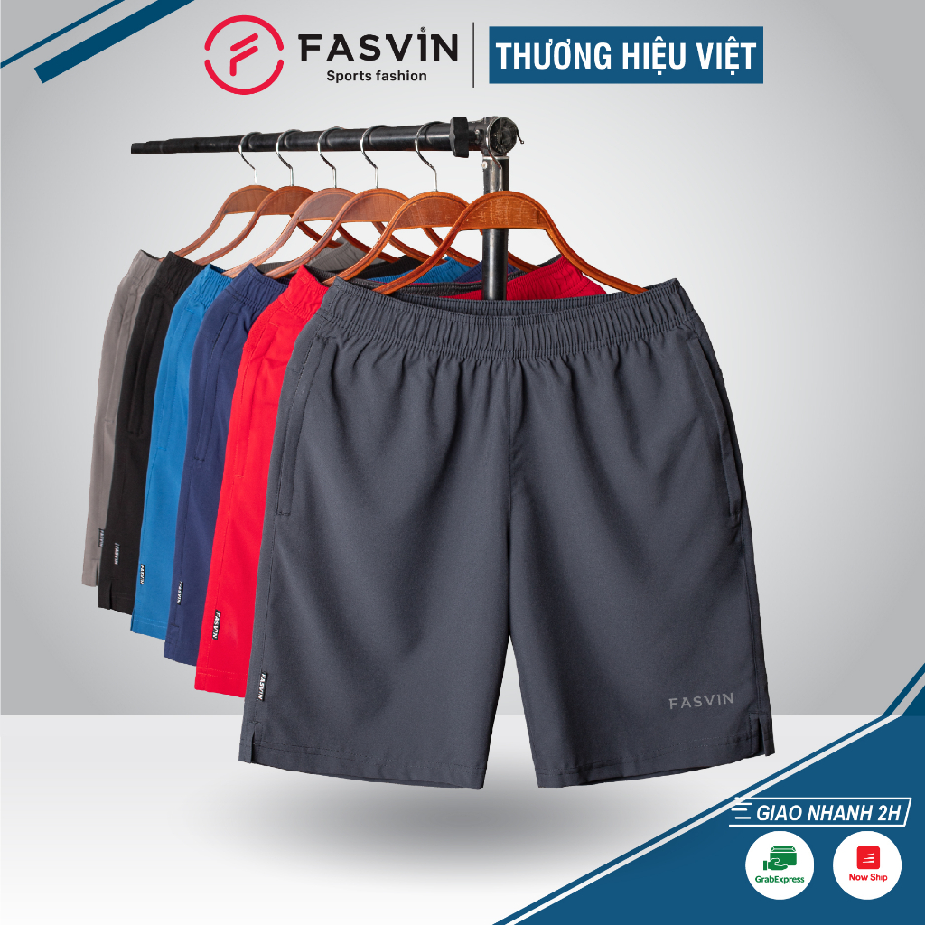 Quần đùi thể thao nam mặc nhà Fasvin Q475.1.HN chất gió chun mềm mát co giãn mềm mại thoải mái