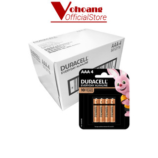 (Vỉ 4 viên) Hộp 12 vỉ Pin đũa AAA Duracell Alkaline 1.5V dung lượng cao chống chảy - Hàng chính hãng