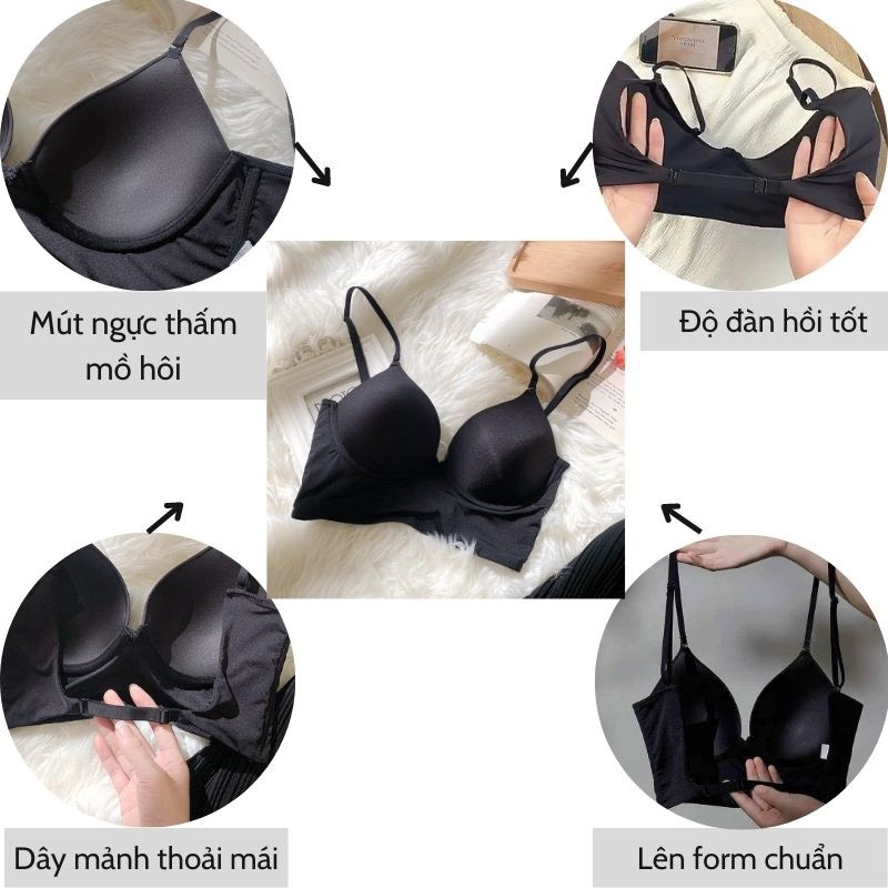 Áo Bra hở lưng khoét sâu chữ U chất su lụa cao cấp Có Gọng 3965