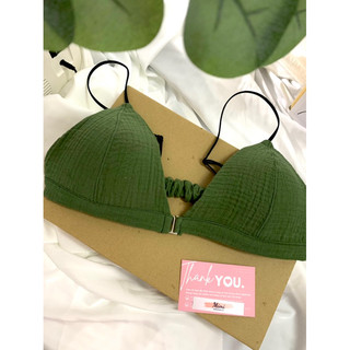 Áo lót bralette cài trước chất vải sợi tự nhiên thoáng mát -  Hàng Handmade - Mimi house