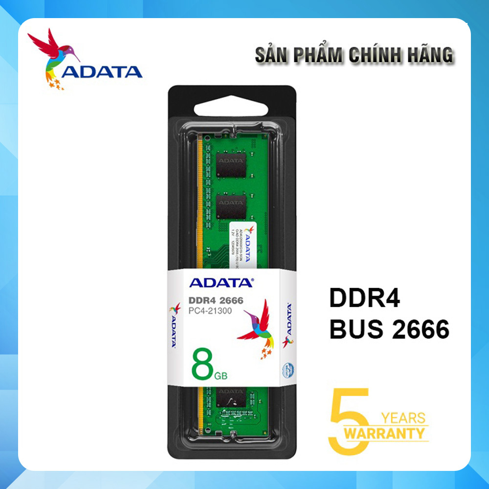 Ram Desktop Adata Kingspec 8GB (1x8GB) DDR4 2666Mhz, Chính hãng Cho máy  tính bàn (pc)