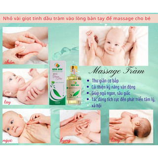 Tinh dầu Tràm Huế nguyên chất dùng thử 3ml - Hoa Nén - An toàn cho mẹ và bé, giữ ấm, tắm bé