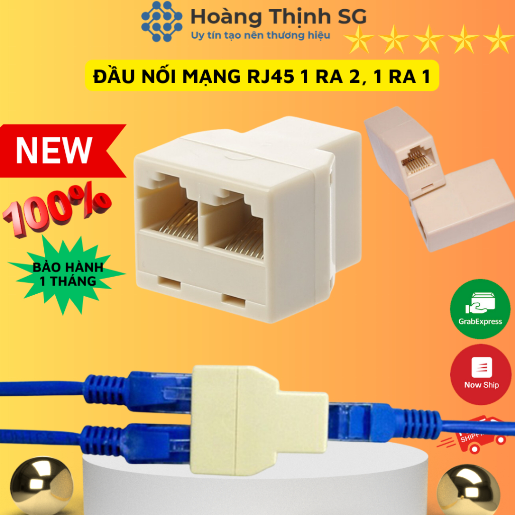 Đầu Nối Dây Mạng Lan RJ45 1 ra 2, Đầu nối cáp mạng RJ45 1 ra 1, bảo ...