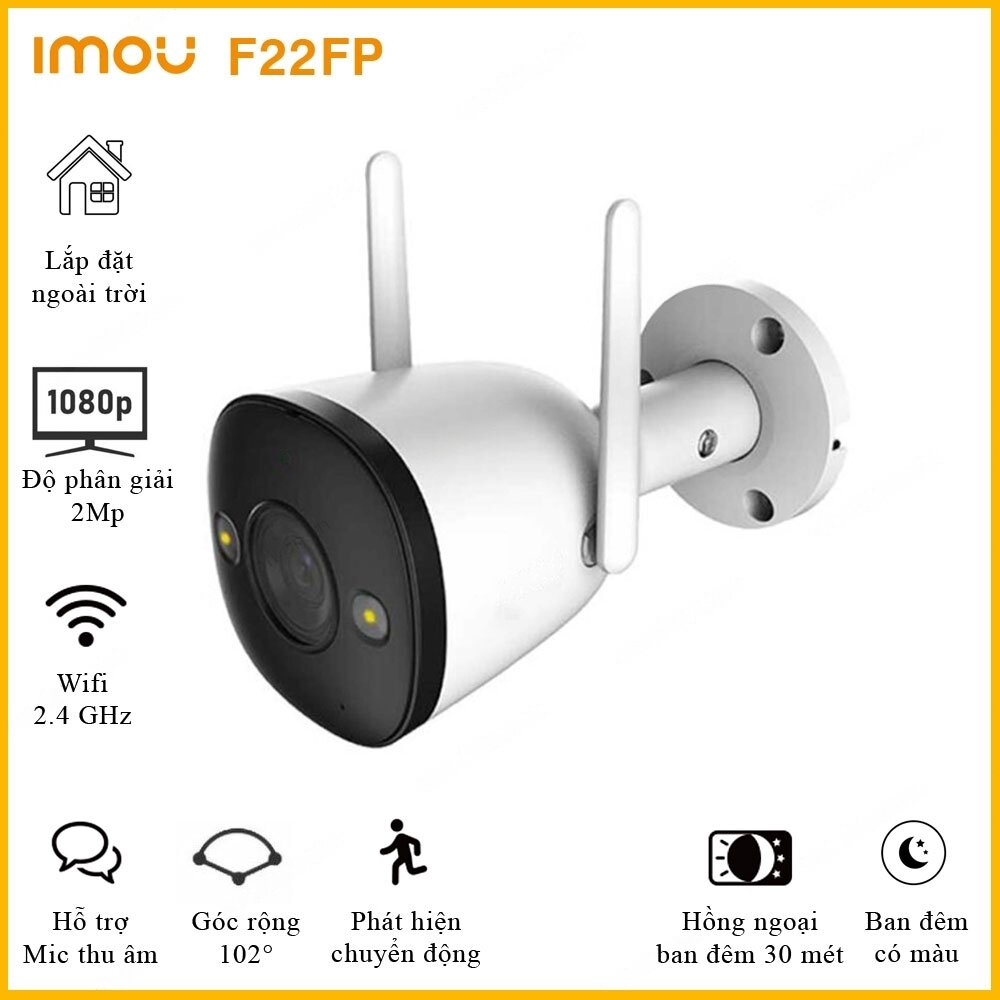 Camera ngoài trời IMOU IPC-F22P F22FP Bullet 2c 1080p F42P 2K 4MP màu ...