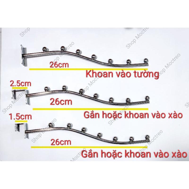 Móc bi treo quần áo, tay bi inox gắn tường, xào | Shopee Việt Nam