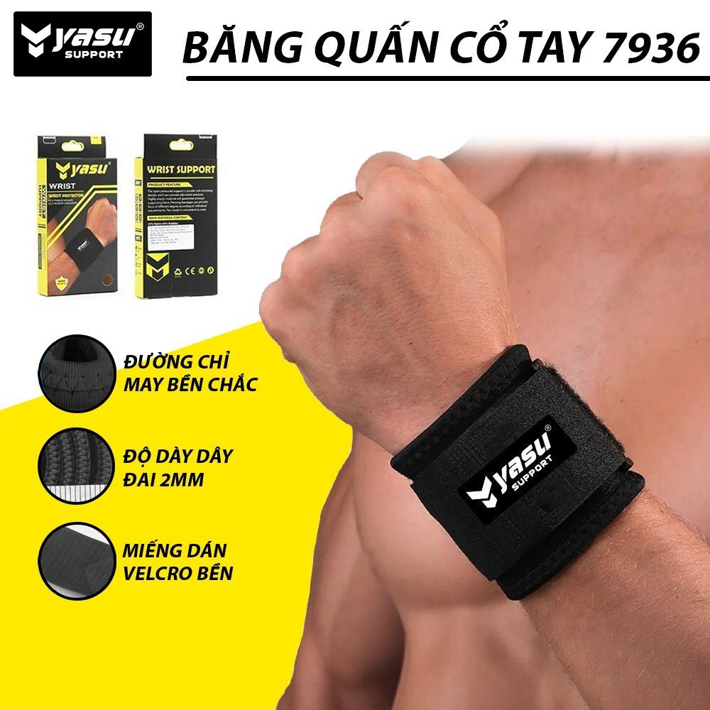 Băng quấn bảo vệ cổ tay gym tennis cầu lông Yasu 7936 ( 1 chiếc )