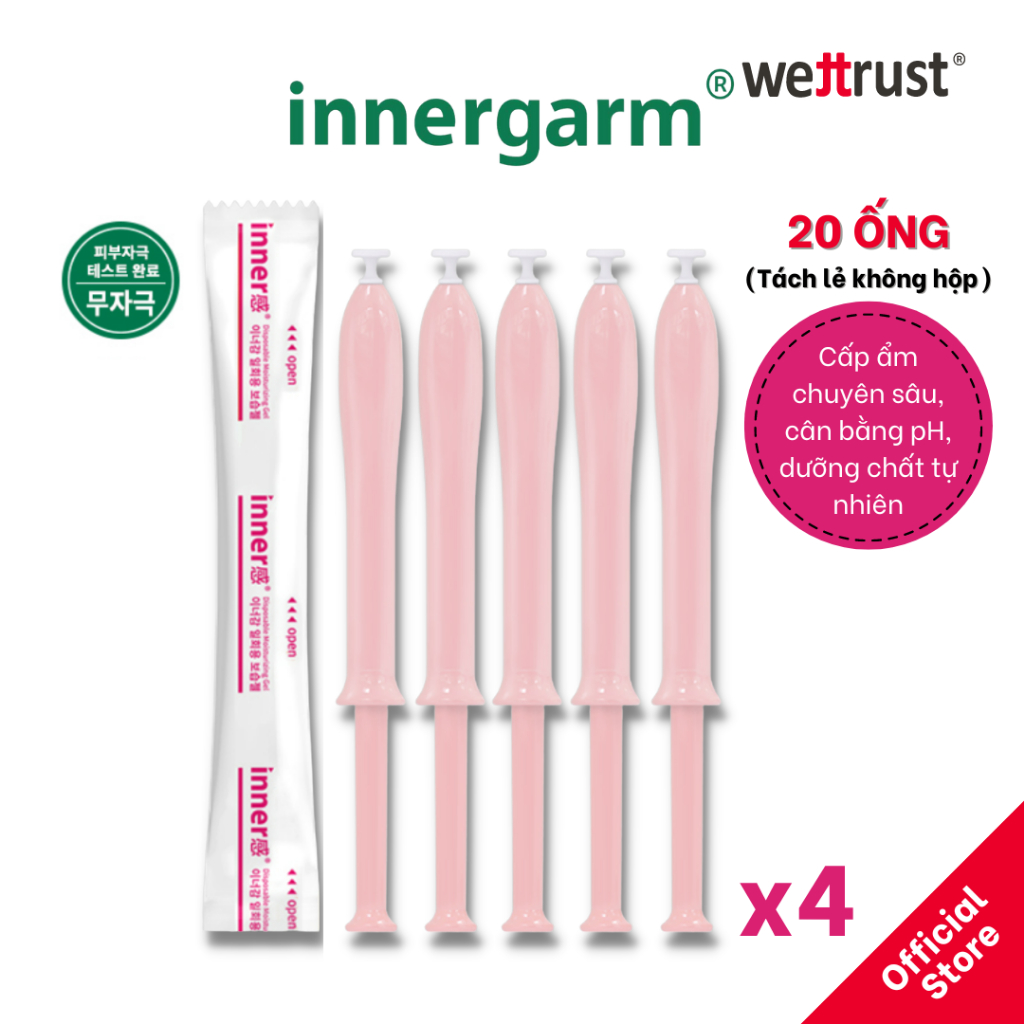 Gel Dưỡng Ẩm Vùng Kín Phụ Nữ Wettrust Inner Gel Disposable Moisturizing 20 ống tách lẻ