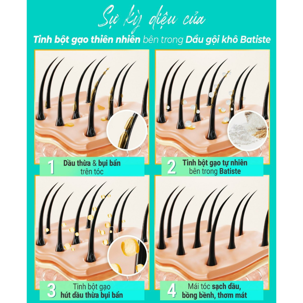 Ảnh Combo 2 Chai Dầu Gội Khô Batiste Hương Hoa Hồng Giúp Tóc Lưu Hương, Loại Bỏ Dầu Thừa Baitste Rose Gold 200ml 4