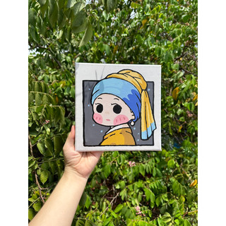 Tranh tô màu theo số Cô Bé Chibi - Size 20x20cm căng khung sẵn, kèm màu và cọ vẽ
