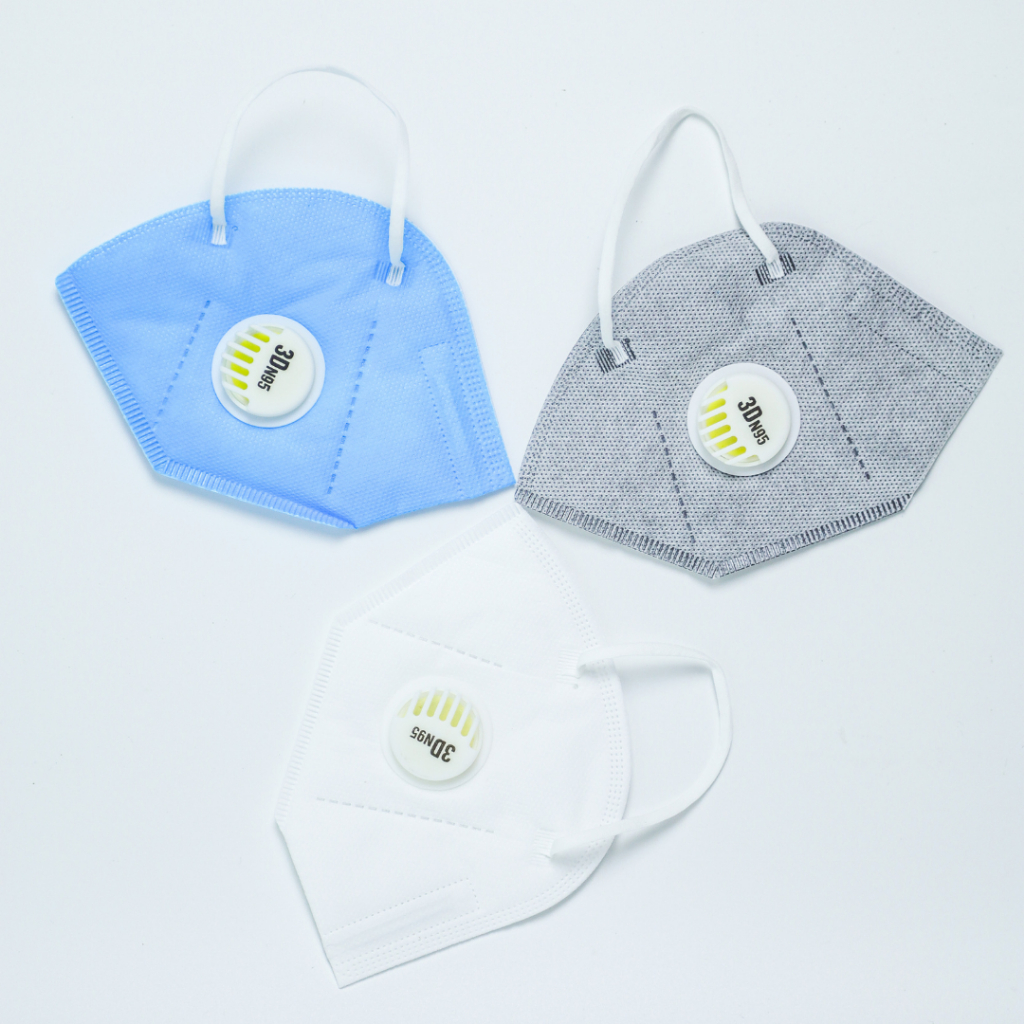 Combo 5 Khẩu Trang Y Tế Face Mask 3D N95 Tulips có Van thở Ôm Khít Vùng Mũi Kháng Khuẩn Cao