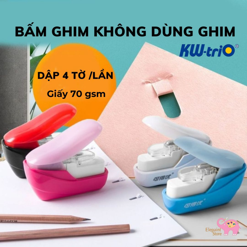 Bấm ghim không dùng ghim Kw TriO (4 tờ) | Shopee Việt Nam