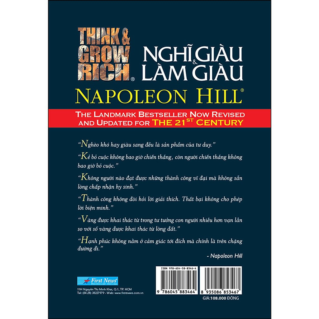 Sách - Nghĩ Giàu Và Làm Giàu (khổ nhỏ) - First New