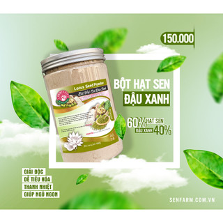 Bột Hạt Sen Đậu Xanh nguyên chất Senfarm - giúp ngủ ngon, thanh nhiệt