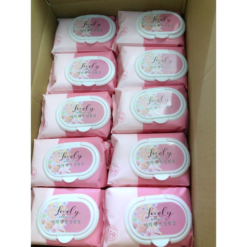 COMBO 5 gói KHĂN ƯỚT KHÔNG MÙI LOVELY 650g (150 TỜ)- AN TOÀN CHO TRẺ