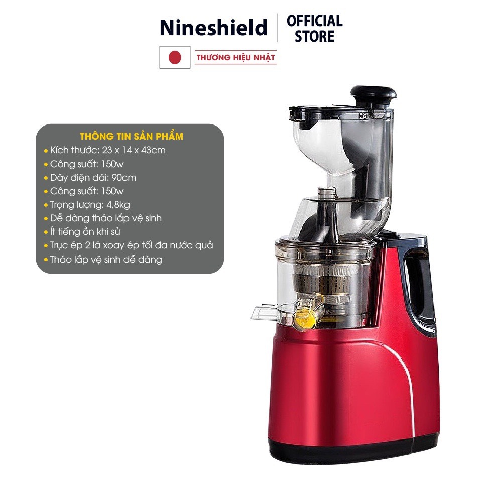 MÁY ÉP CHẬM TRÁI CÂY CAO CẤP NINE SHIELD 250W SIÊU KHỎE VẮT KIỆT BÃ 95% BẢO HÀNH 12 THÁNG