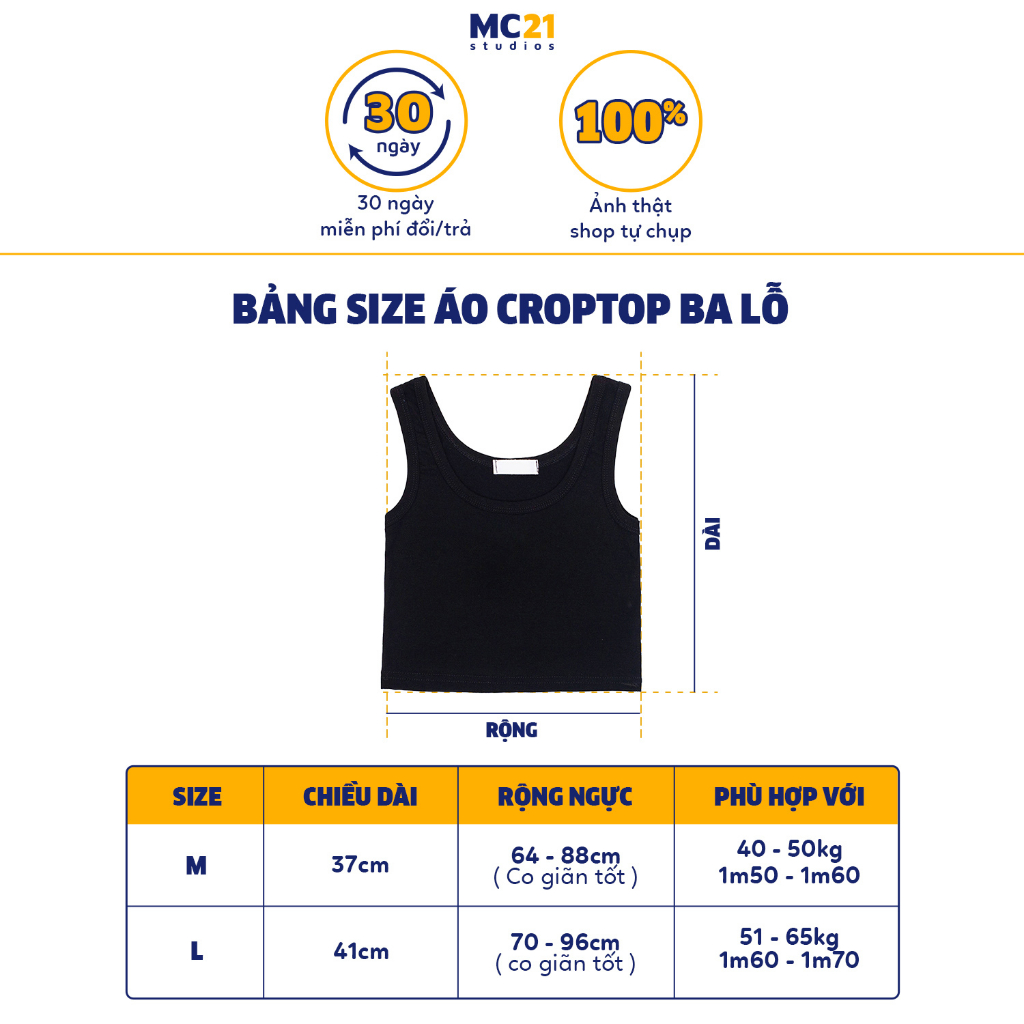Ảnh Áo croptop ba lỗ MC21.STUDIOS dáng ôm co giãn chất thun xịn cao cấp phong cách Ulzzang Streetwear Hàn Quốc A3213 4