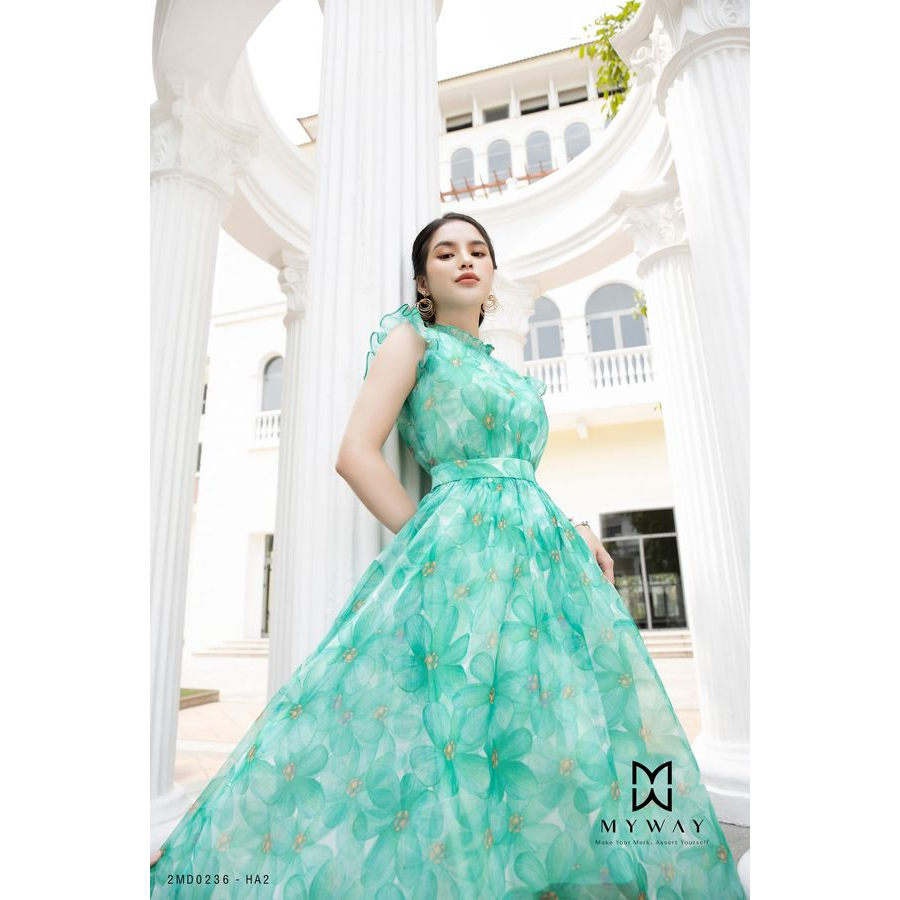 Ảnh Đầm Maxi Nữ Đi Du Lịch My Way Không Tay Họa Tiết Hoa Thanh Lịch 2MD0236 - HA2 1