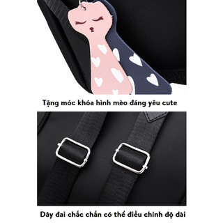 Balo Nữ Thời Trang Vải Dù Chống Thấm Nước Tặng Móc Khóa Hình Mèo Sarus Crane SC39