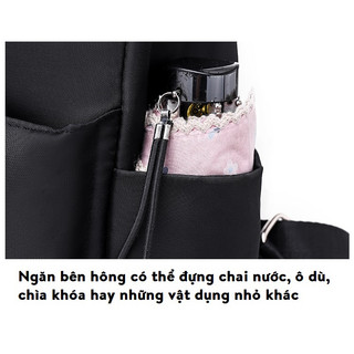 Balo Nữ Thời Trang Vải Dù Chống Thấm Nước Tặng Móc Khóa Hình Mèo Sarus Crane SC39