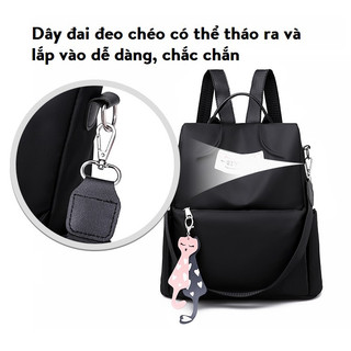 Balo Nữ Thời Trang Vải Dù Chống Thấm Nước Tặng Móc Khóa Hình Mèo Sarus Crane SC39