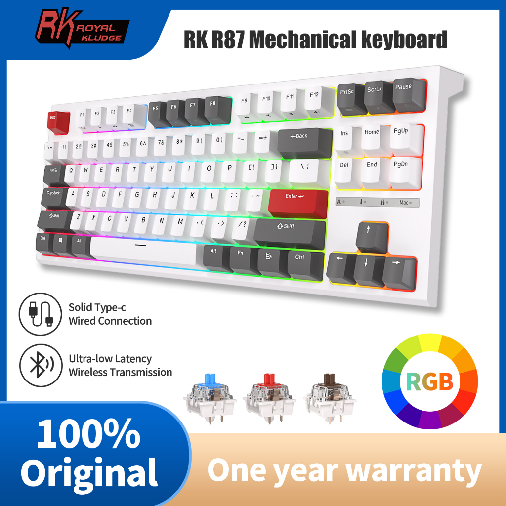 Bàn Phím Cơ Rk R87 Rk Royal Kludge 87 Phím Rgb 80% Tương Thích Mac Os ...