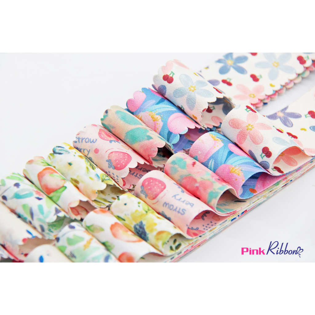 PINKA - Ruy băng họa tiết viền tem/viền trơn cỡ 38mm,dùng làm phụ liệu ...