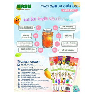 Thạch xanh Kombucha Hasu Vgreen Túi 525g/ 1050g - Xanhsam Natural & Organic