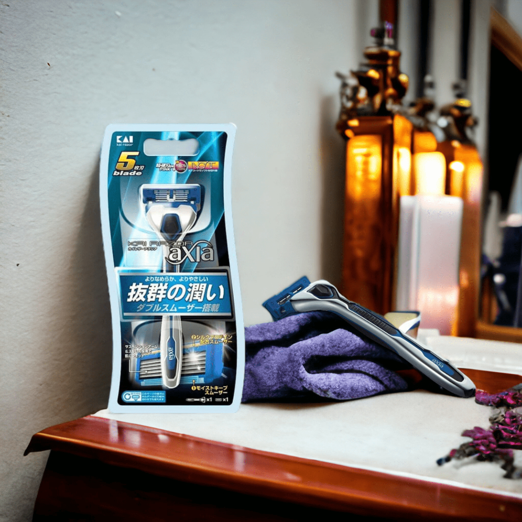 Dao Cạo Râu 5 Lưỡi Kép Kai Razor 5 Blade 0607-GA0014X4 Màu Xanh