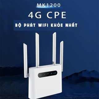 Cục phát wifi từ sim 4G CPE MK-1200 màu trắng có 3 cổng LAN/WAN cao cấp