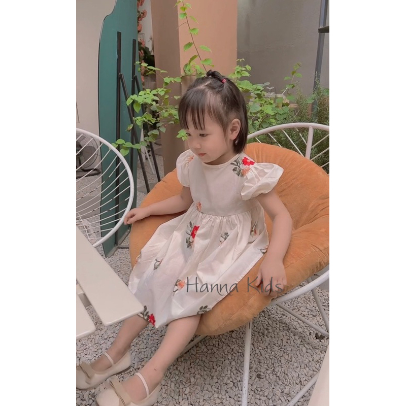 Váy Babydoll Liena’S Closet Cho Bé Gái 1-5 Tuổi Thêu Hoa Điệu Đà