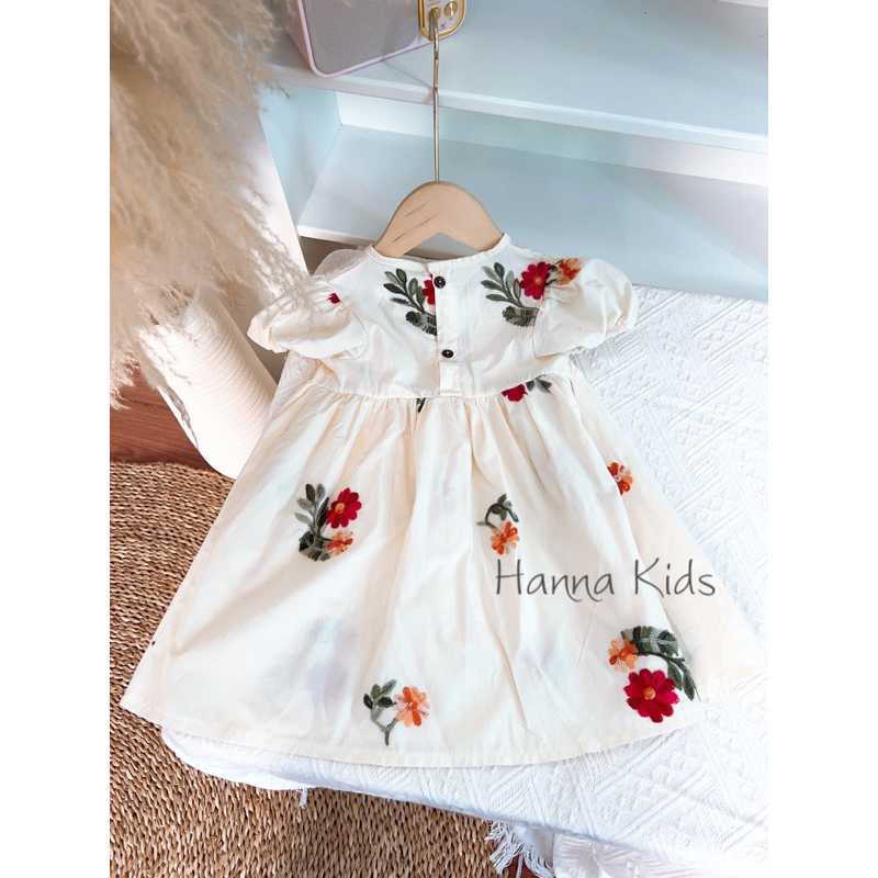 Váy Babydoll Liena’S Closet Cho Bé Gái 1-5 Tuổi Thêu Hoa Điệu Đà