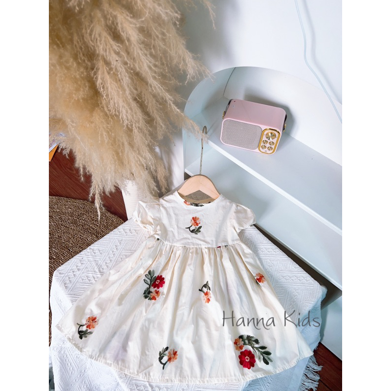 Váy Babydoll Liena’S Closet Cho Bé Gái 1-5 Tuổi Thêu Hoa Điệu Đà