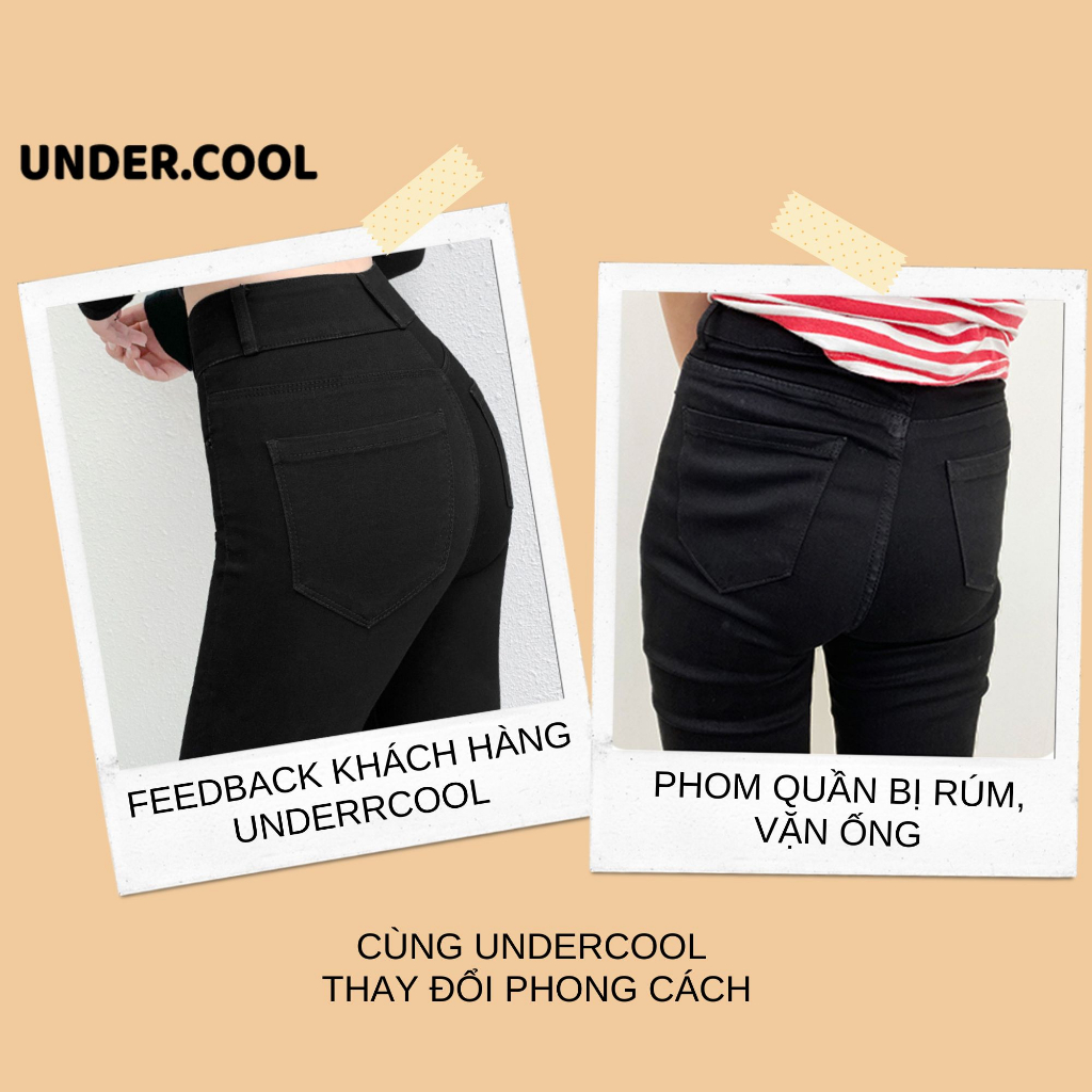 Quần Legging Nữ Cạp Cao Hai Khuy Khóa Trước UNDERCOOL UMI ưng cạp cao Siêu Co giãn 2 Túi trước, 2 túi sau QD06