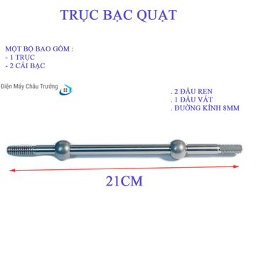 Combo 5 Bộ trục bạc quạt cây 21cm - Trục bạc quạt rút - Trục bạc quạt Điện Cơ - Trục bạc quạt B5