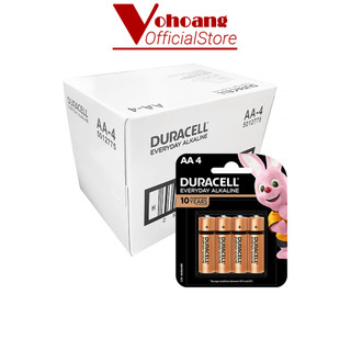 (Vỉ 4 viên) Hộp 12 vỉ Pin AA Duracell Alkaline 1.5V dung lượng cao chống chảy - Hàng chính hãng