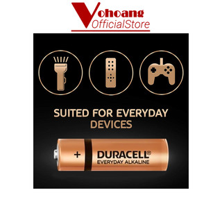 (Vỉ 4 viên) Hộp 12 vỉ Pin AA Duracell Alkaline 1.5V dung lượng cao chống chảy - Hàng chính hãng
